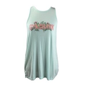 AQUA GYMSHARK FLOWER EMBROIDERED TIED TOP 🌸